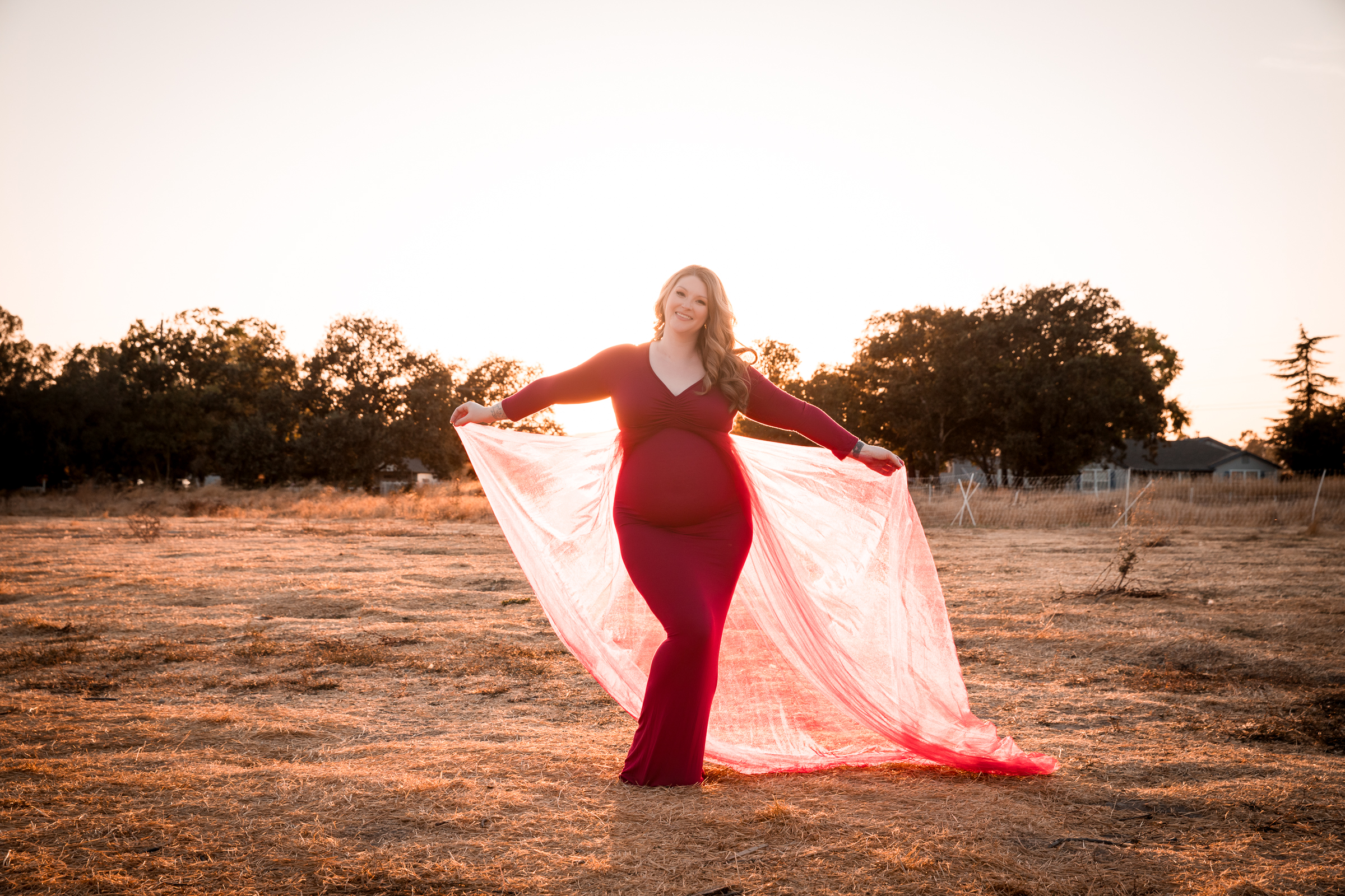 maternity boudoir country golden hour